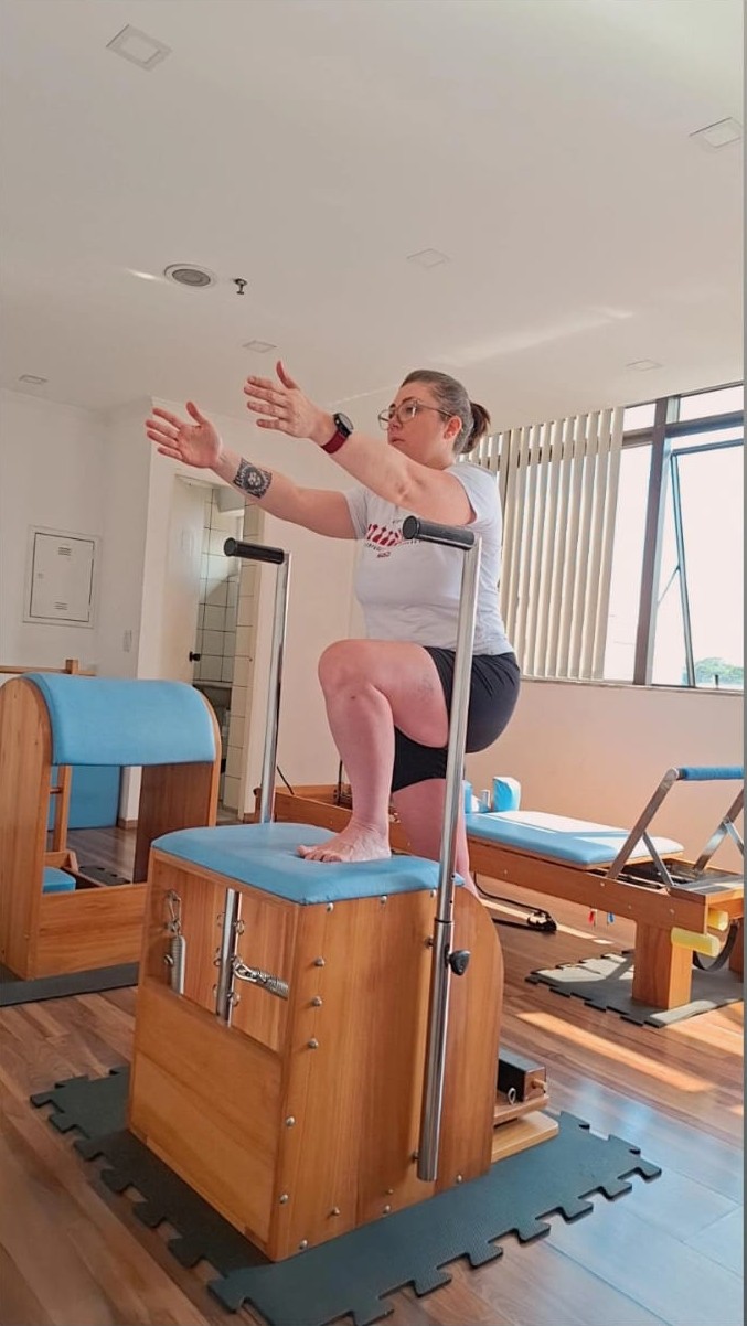 Exercício durante uma aula no Pupo Studio